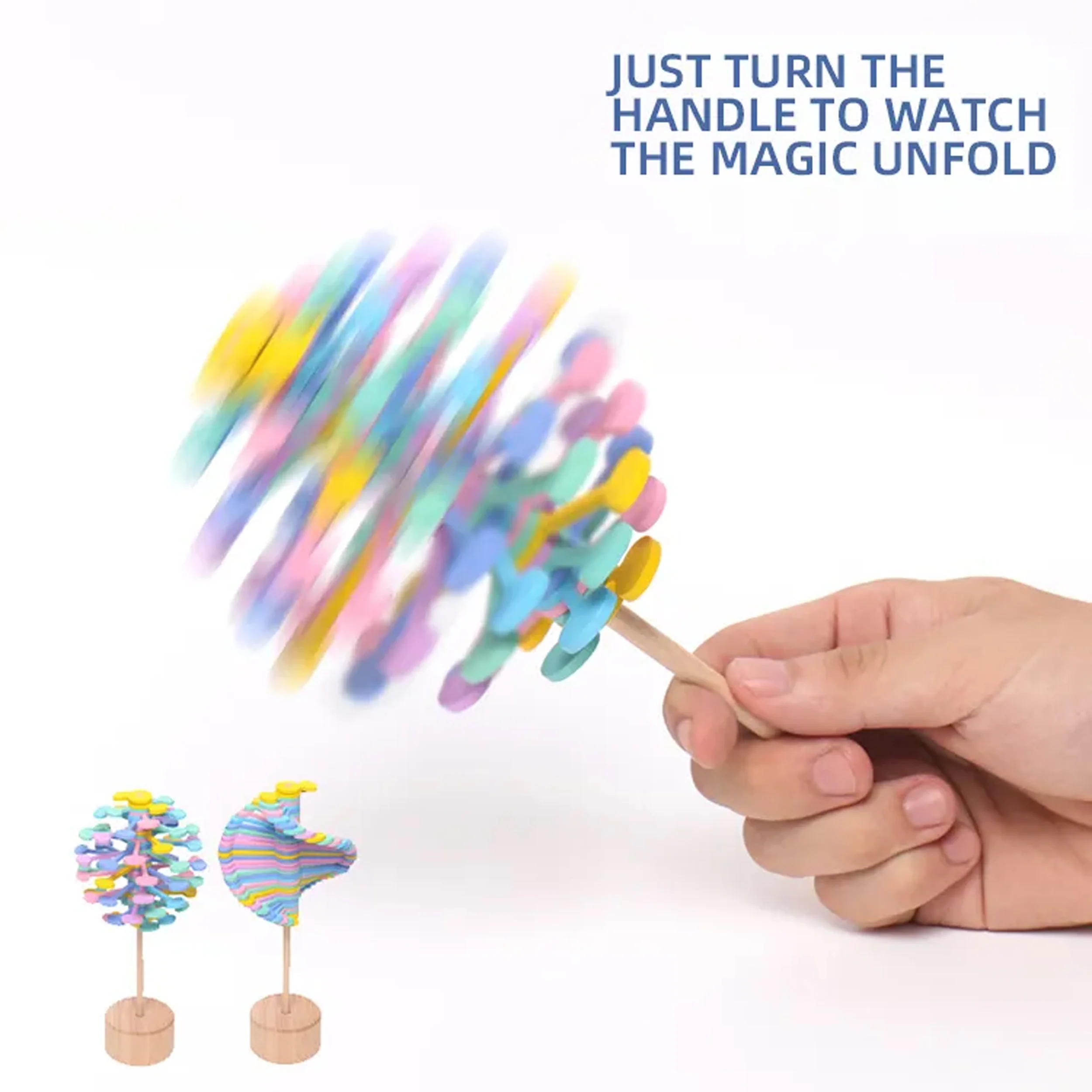 Wooden Spiral Lollipop Spinning Toys - Image 2